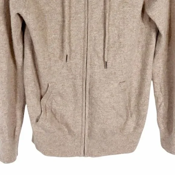 Quince Mongolian Cashmere Full-Zip Hoodie Sweater Small Women's Oatmeal - Picture 7 of 13